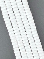 6mm Faceted Glass Cylinder Beads Strand  White