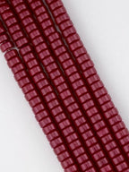 6mm Faceted Glass Cylinder Beads Strand Maroon