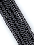 6mm Faceted Glass Cylinder Beads Strand Dark Purple