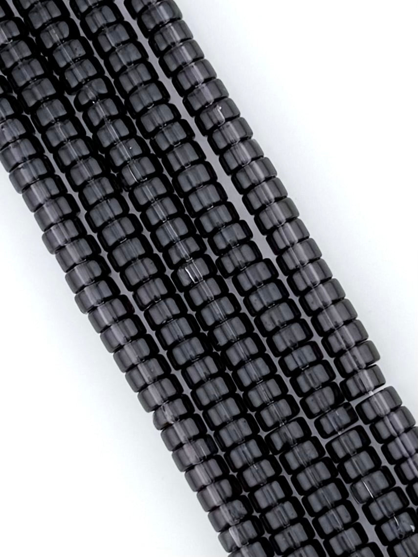 6mm Faceted Glass Cylinder Beads Strand Dark Purple