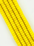 6mm Glass Cylinder Beads Strand Yellow