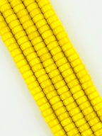 6mm Faceted Glass Cylinder Beads Strand Yellow
