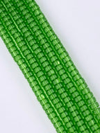 6mm Faceted Glass Cylinder Beads Strand Green
