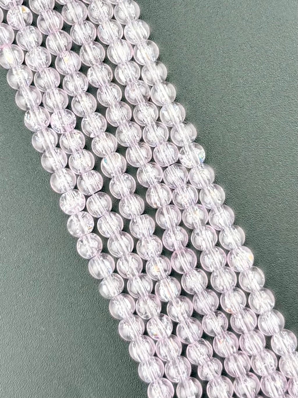 6mm Glass Crackle Beads Strand Light purple