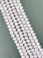 6mm Faceted Glass Crackle Beads Strand Light purple