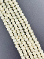 6mm Faceted Glass Crackle Beads Strand Light Yellow