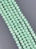 6mm Glass Crackle Beads Strand Light Green