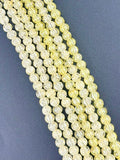 6mm Glass Crackle Beads Strand Yellow