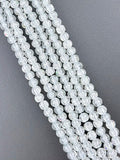 6mm Glass Crackle Beads Strand Clean