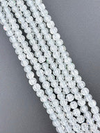 6mm Faceted Glass Crackle Beads Strand Clean