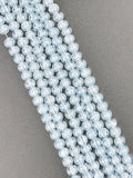 6mm Glass Crackle Beads Strand Blue