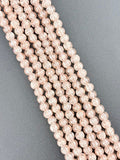6mm Glass Crackle Beads Strand Light Pink