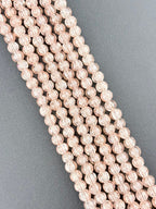 6mm Faceted Glass Crackle Beads Strand Light Pink