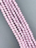 6mm Glass Crackle Beads Strand Pink