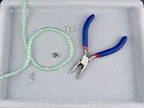 6mm Faceted Glass Crackle Beads Strand Light Green