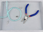 6mm Faceted Glass Crackle Beads Strand Light Blue