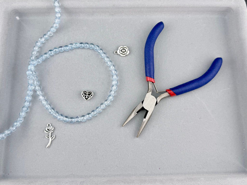 6mm Glass Crackle Beads Strand Blue