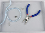 6mm Faceted Glass Crackle Beads Strand Blue