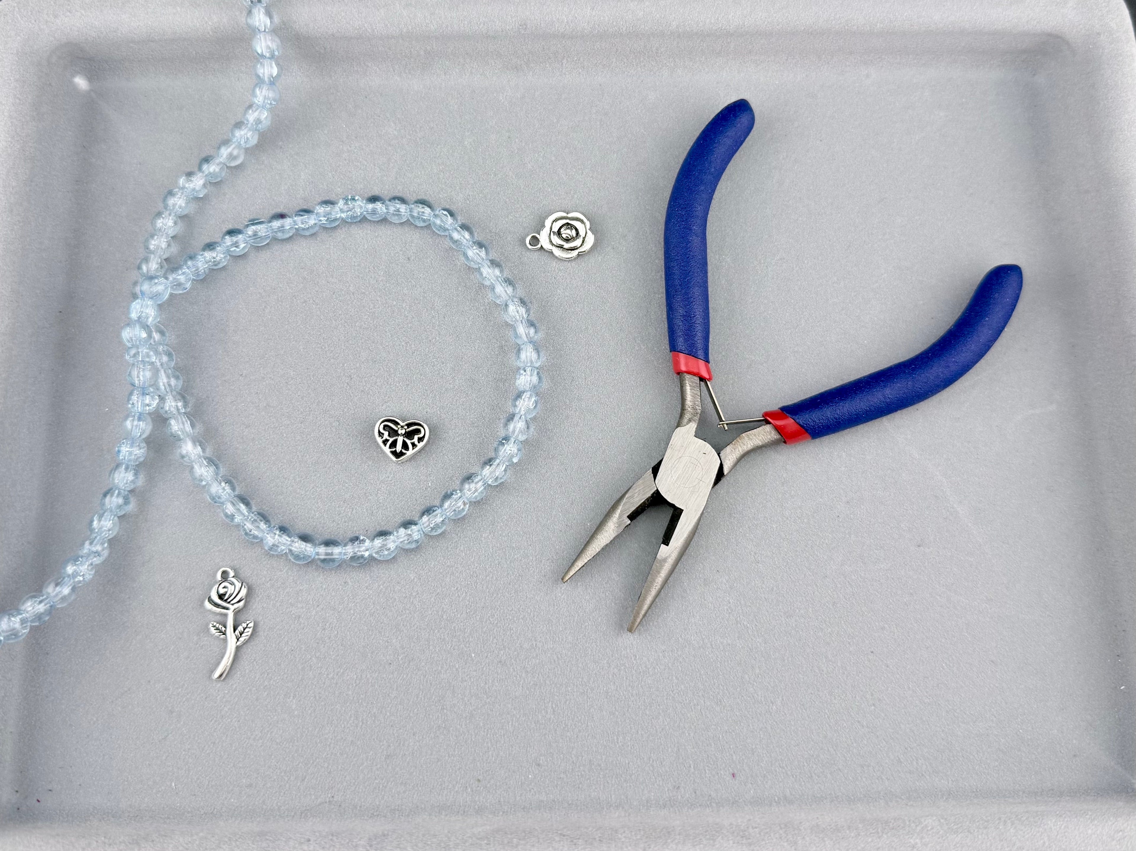 6mm Faceted Glass Crackle Beads Strand Blue