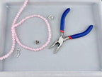 6mm Faceted Glass Crackle Beads Strand Pink