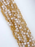 6mm Glass Crackle Beads Strand White-Yellow