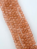 6mm Faceted Glass Crackle Beads Strand Light Red
