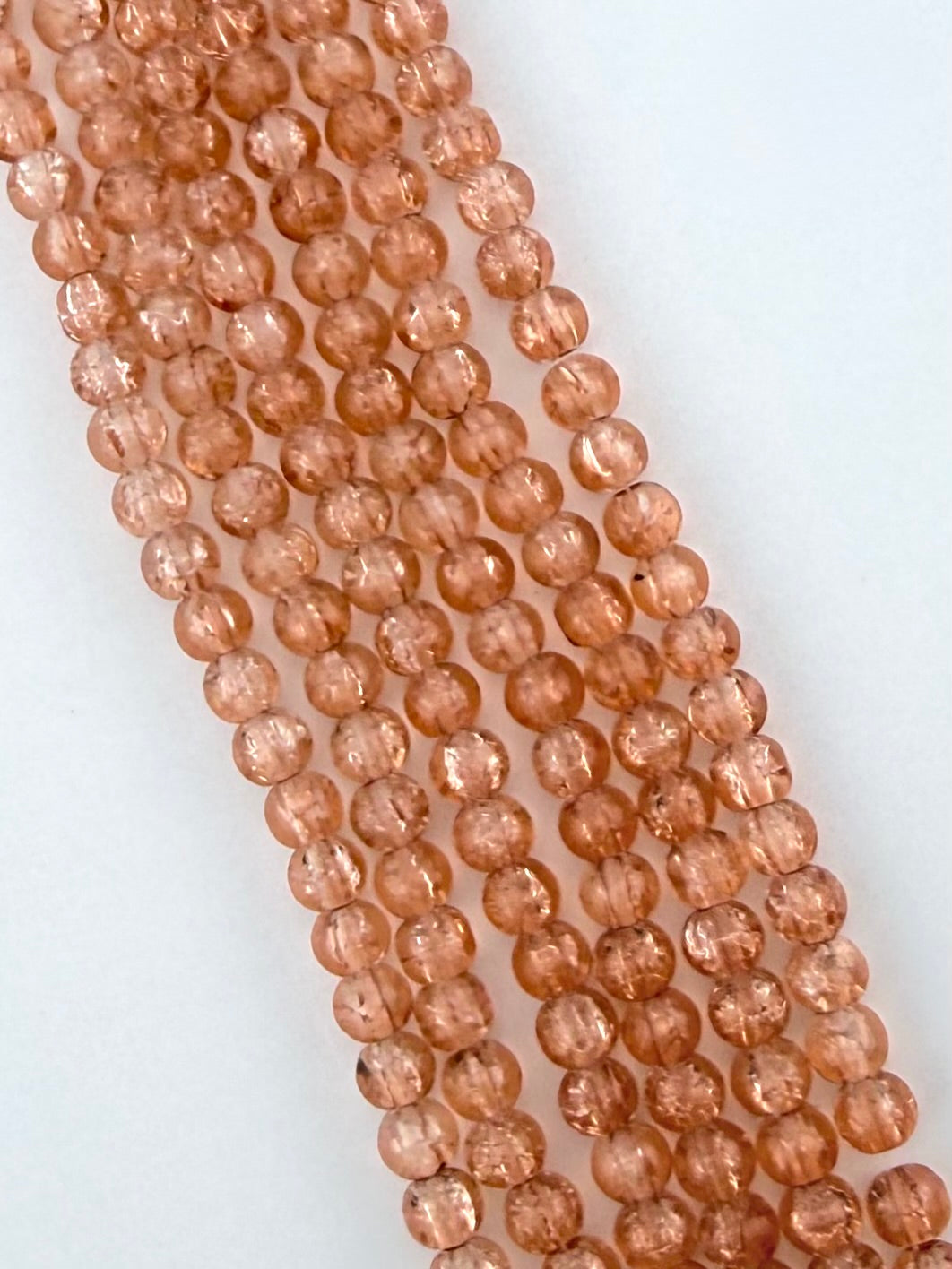6mm Faceted Glass Crackle Beads Strand Light Red