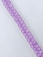 6mm Faceted Glass Crackle Beads Strand Light Purple