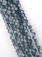 6mm Faceted Glass Crackle Beads Strand Blue-White