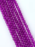 6mm Glass Crackle Beads Strand Dark Purple