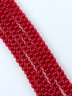 6mm Faceted Glass Crackle Beads Strand Dark Red