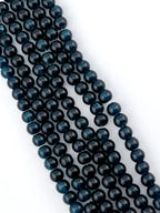 6mm Faceted Glass Crackle Beads Strand Navy Blue