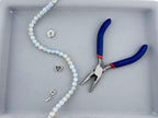 8mm Glass Crackle Beads Strand Blue-Yellow