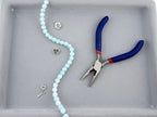 8mm Glass Crackle Beads Strand Light Blue