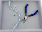 8mm Glass Crackle Beads Strand Light Blue