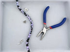 8mm Glass Crackle Beads Strand Purple-Black