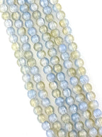 8mm Glass Crackle Beads Strand Blue-Yellow