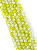 8mm Glass Crackle Beads Strand Yellow-White