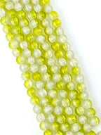8mm Glass Crackle Beads Strand Yellow-White