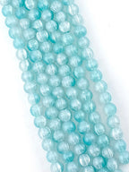 8mm Glass Crackle Beads Strand Light Blue