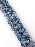 8mm Glass Crackle Beads Strand Blue-Pink