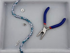 8mm Glass Crackle Beads Strand Blue-Pink