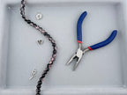 8mm Glass Crackle Beads Strand Black-Pink