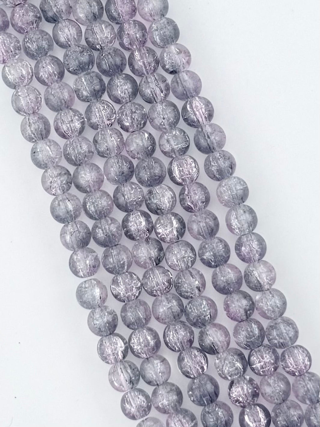 8mm Glass Crackle Beads Strand Pink-Clean