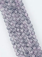 8mm Glass Crackle Beads Strand Pink-Clean