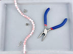 8mm Glass Crackle Beads Strand Pink-White