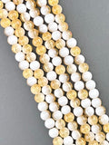 8mm Glass Crackle Beads Strand White-Yellow