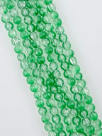 8mm Glass Crackle Beads Strand Green-Clean