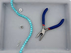 8mm Glass Crackle Beads Strand Light Blue
