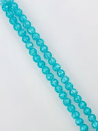 8mm Glass Crackle Beads Strand Light Blue